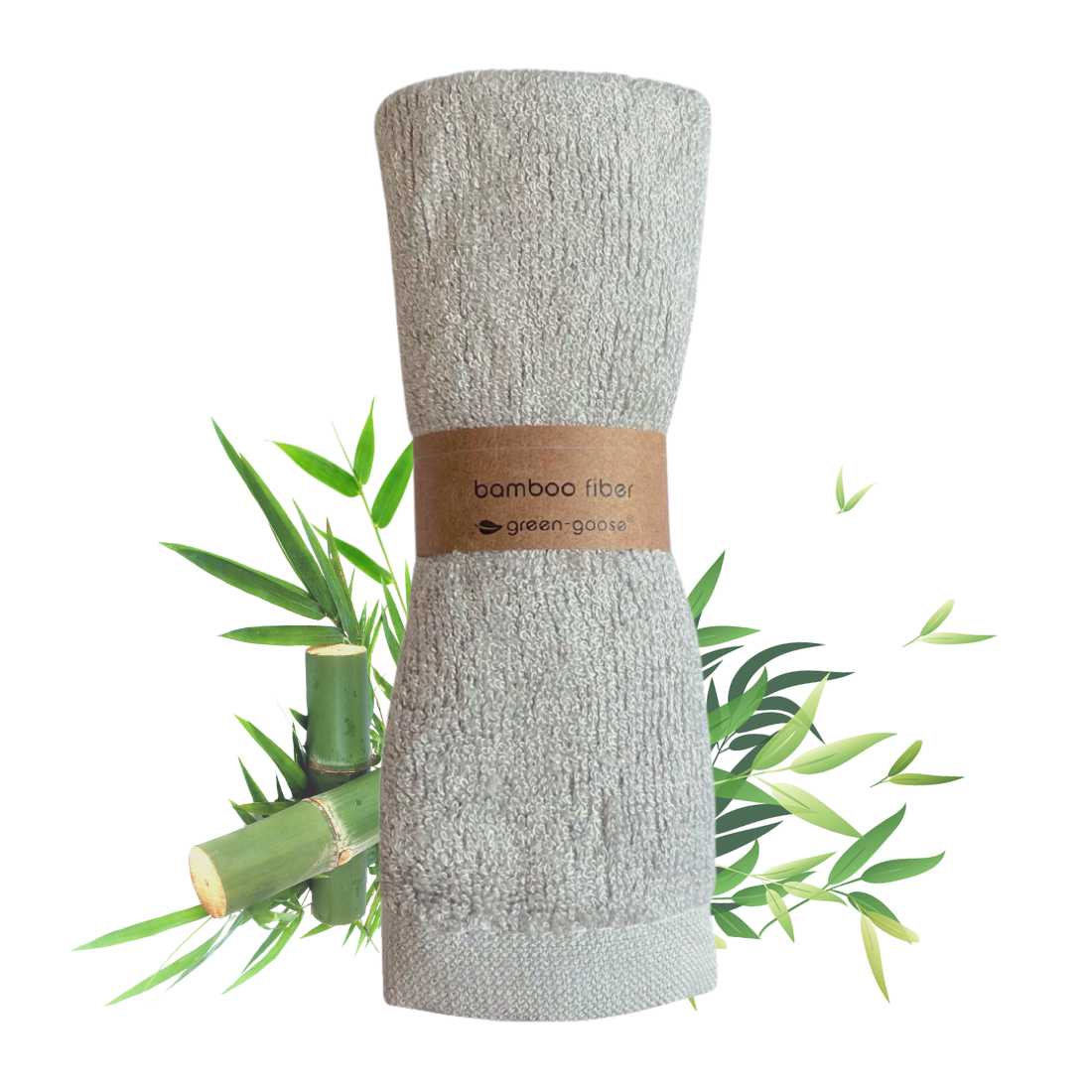 Bamboo Wash Cloths | 6 Pieces | Gray green-goose