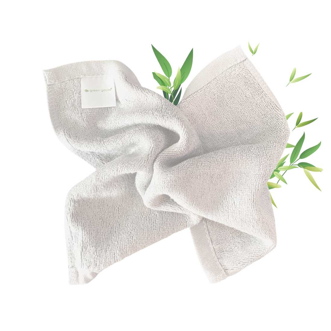 green-goose Bamboo Washcloths | 6 Pieces | White green-goose
