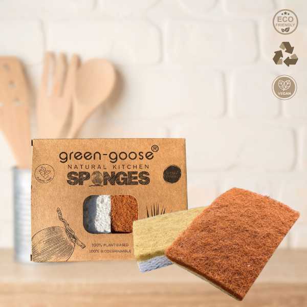 green-goose Bio Kitchen Sponge Duo | Sisal and coconut green-goose