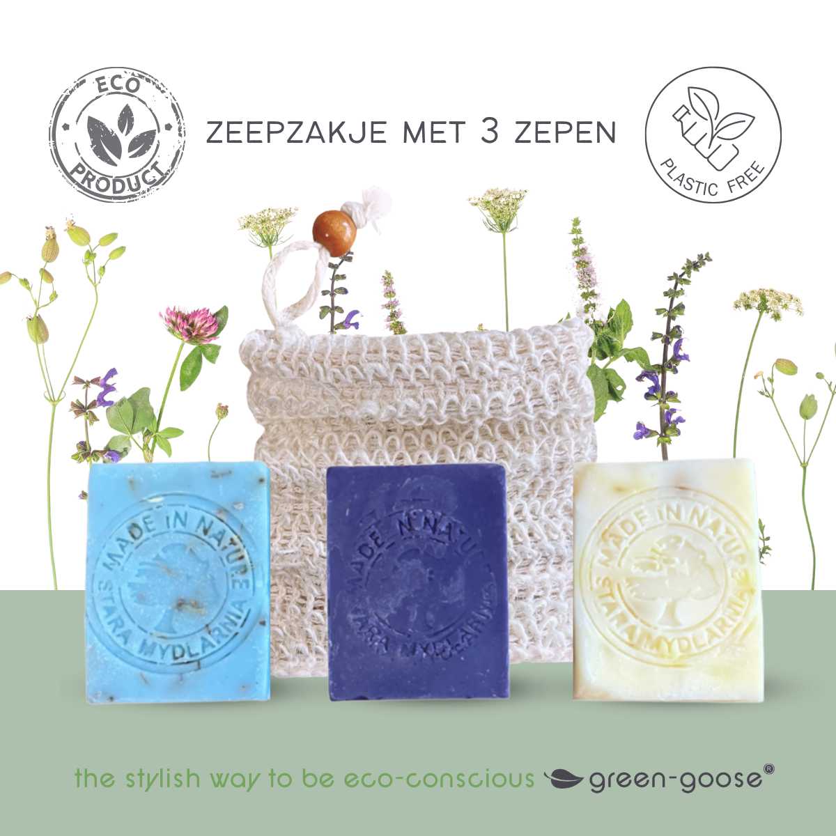 green-goose Soaps and Soap Bag green-goose