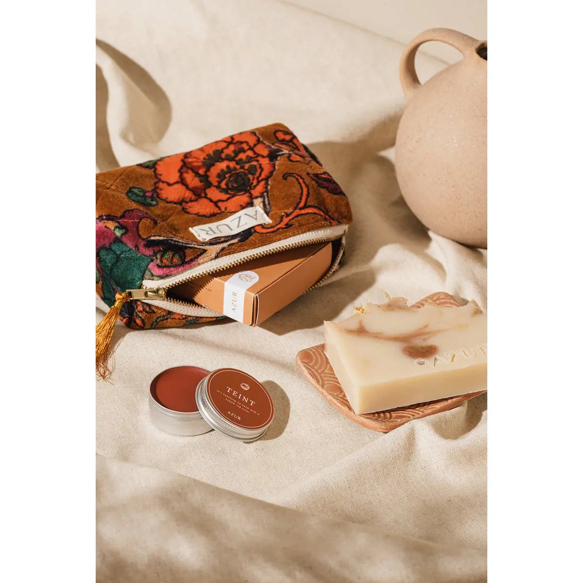 Azur makeup tas rood handgemaakteskincare