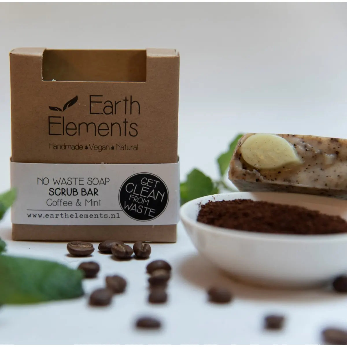 Earth elements scrubbar coffee mint handgemaakteskincare