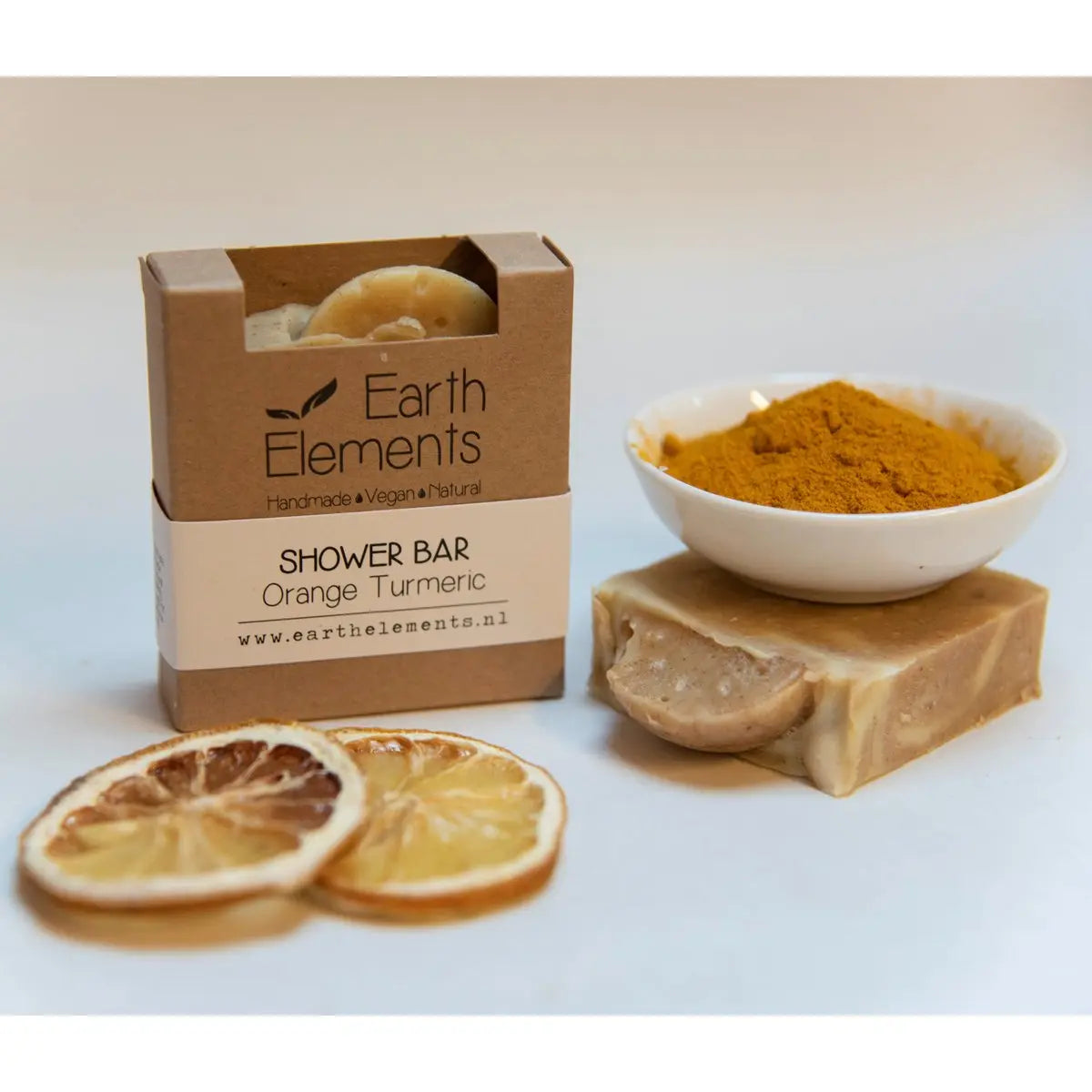 Earth elements zeepbar sinaasappels en kurkuma handgemaakteskincare